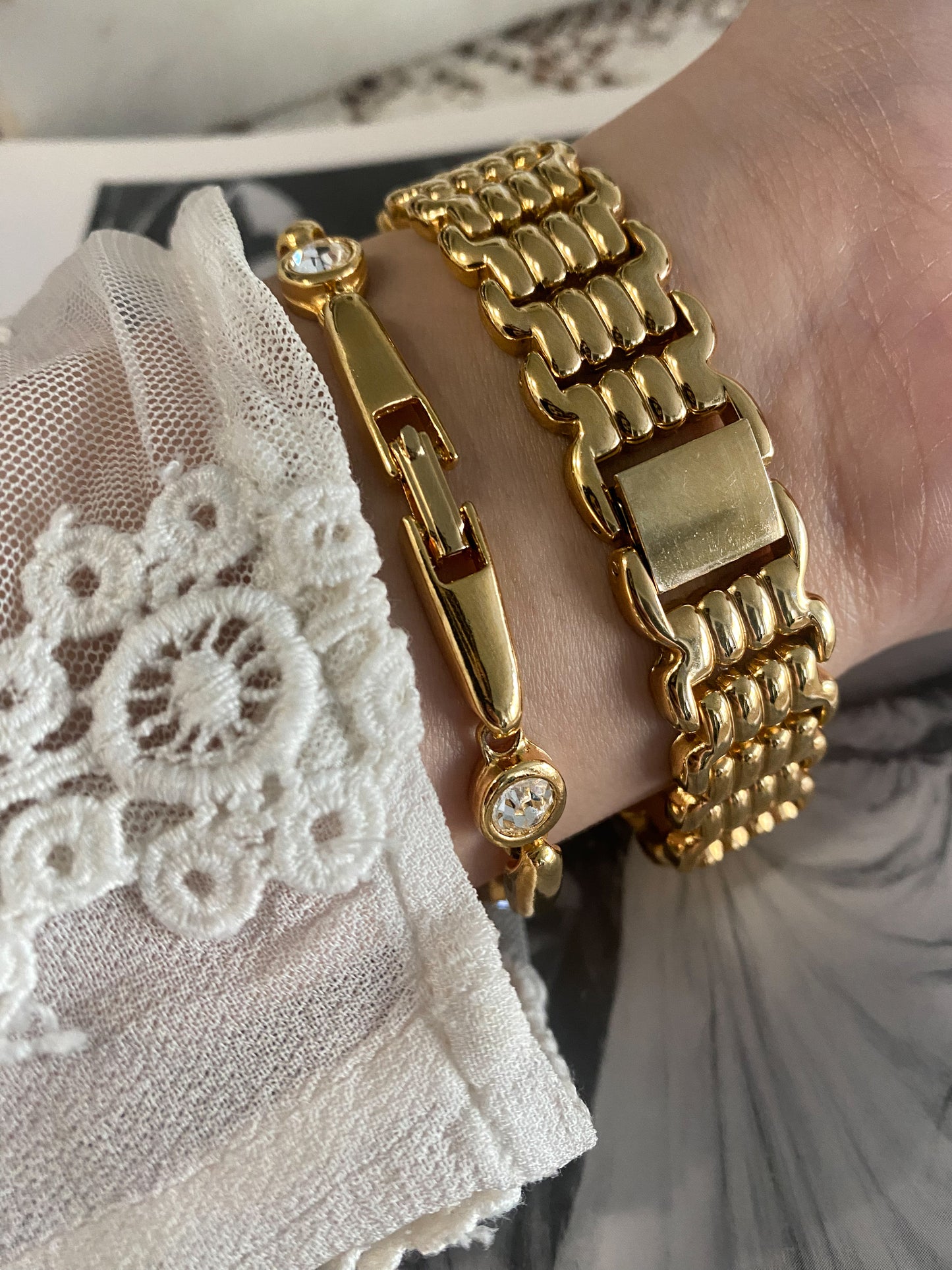 Vintage White Diamonds Gold Elizabeth Taylor Ladies Watch