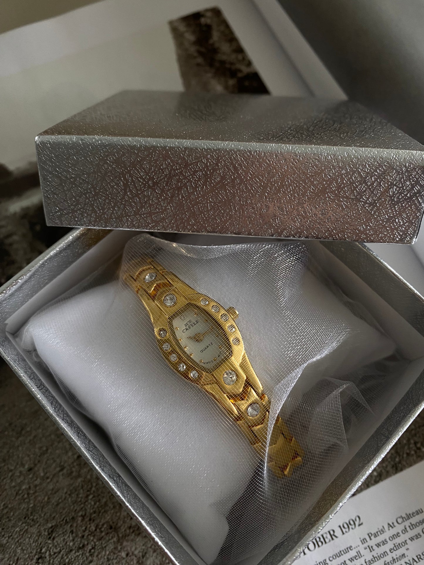 Vintage Gold Tone Ice Castle Dainty Ladies Watch from the 1990s