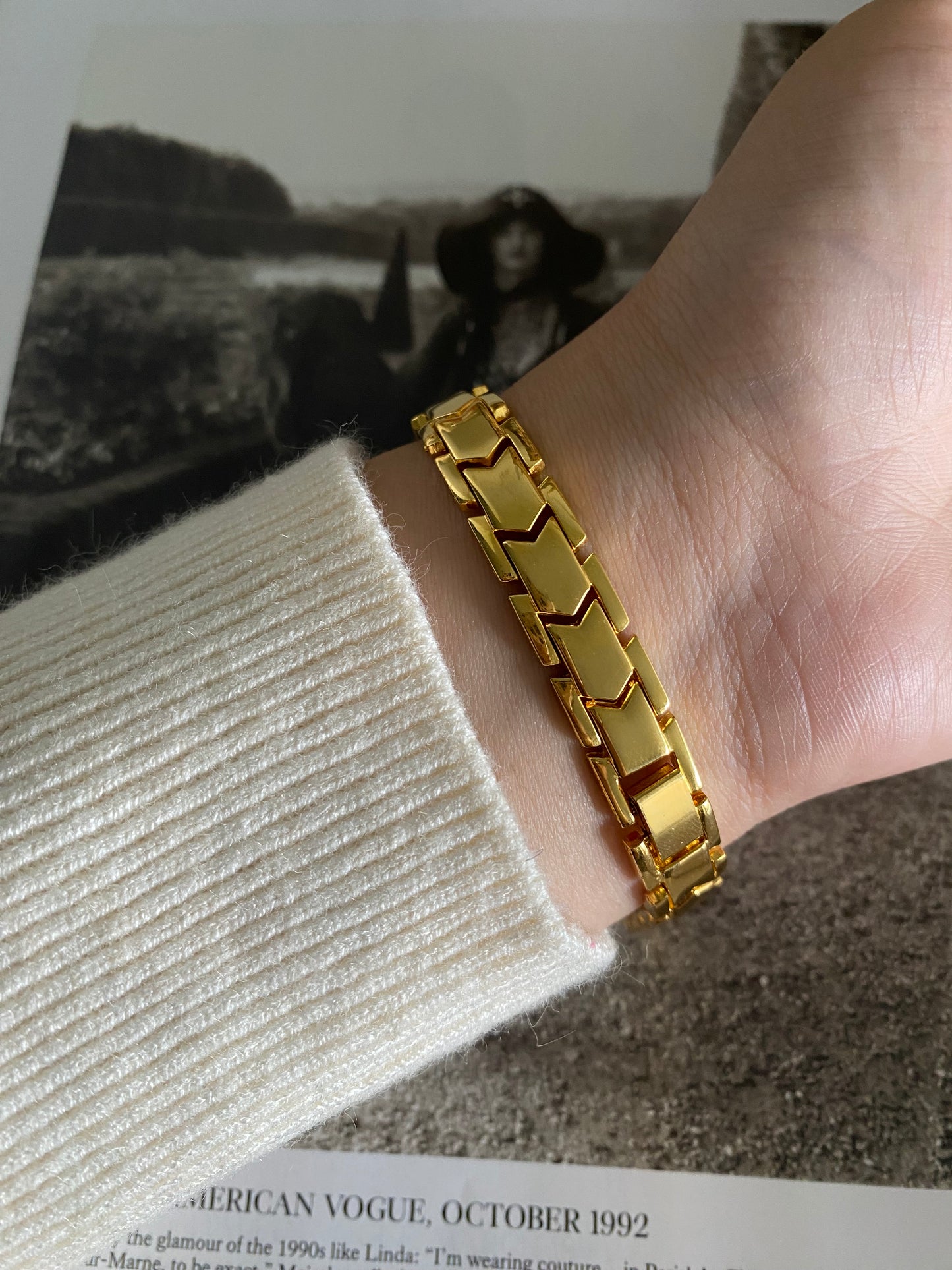 Vintage Gold Tone Ice Castle Dainty Ladies Watch from the 1990s