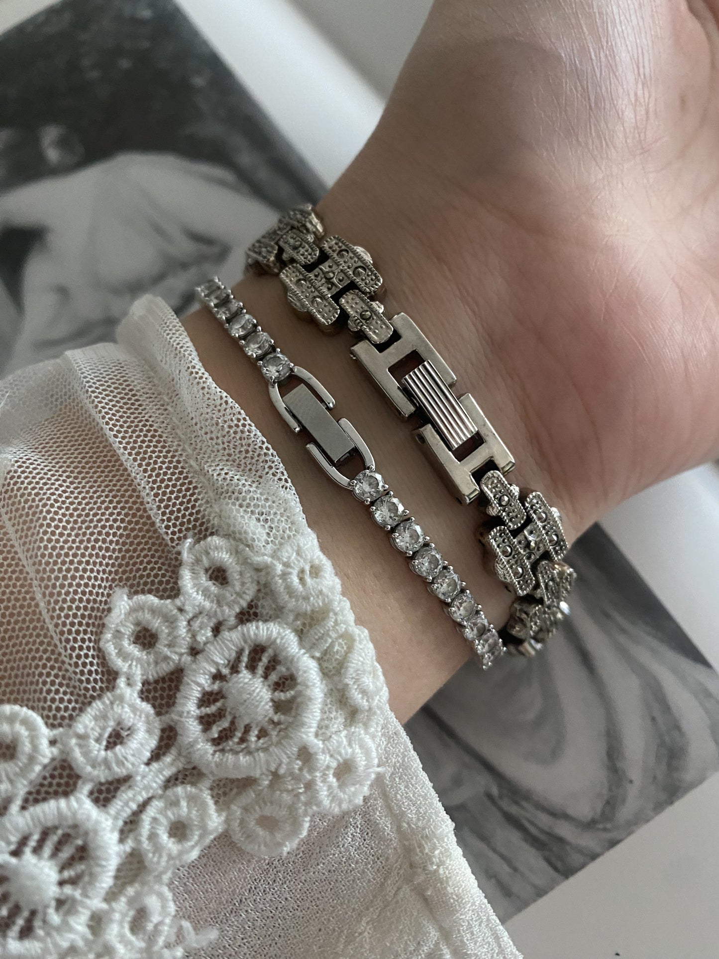 Silver tone Krone vintage ladies watch