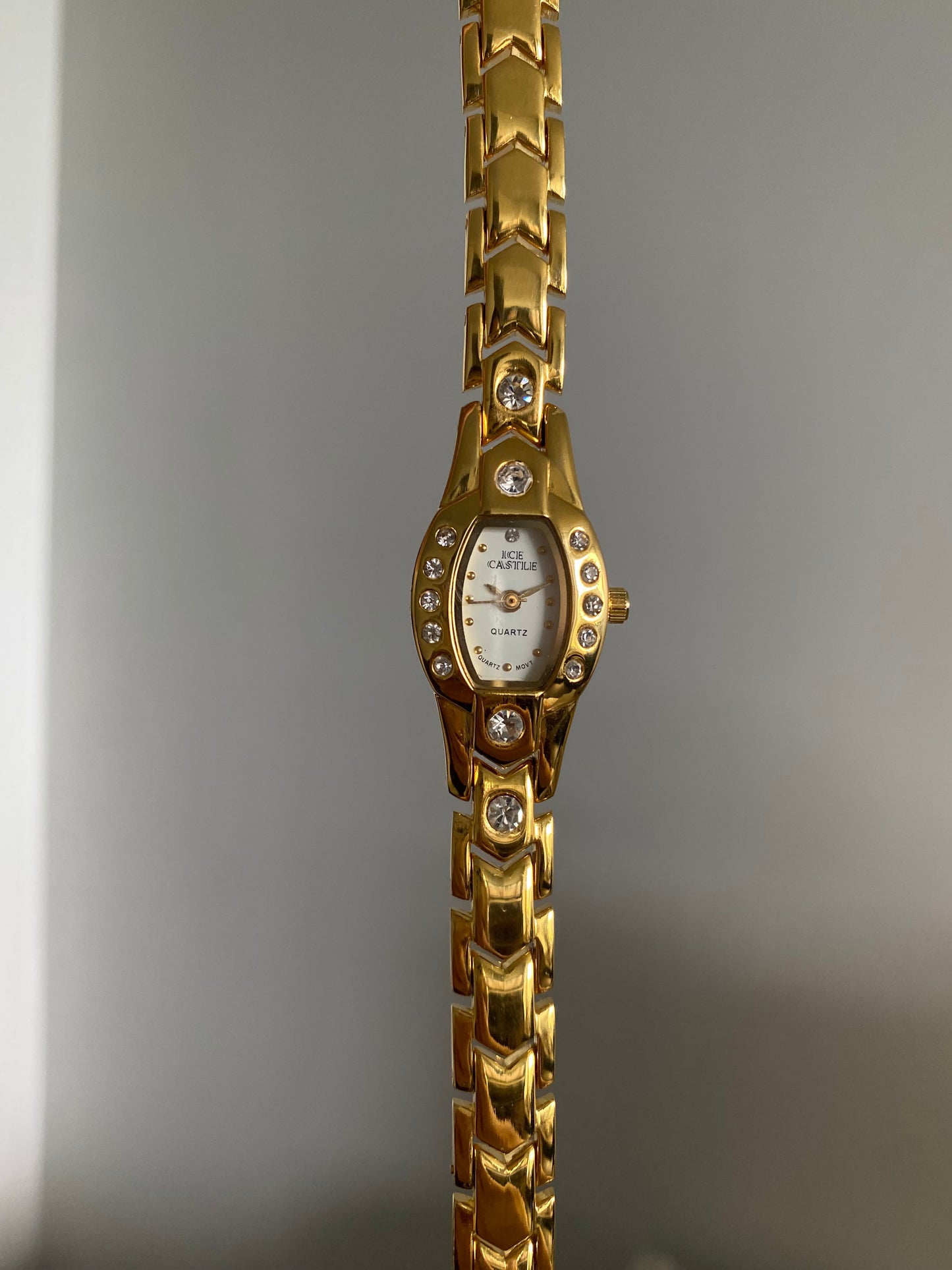 Vintage Gold Tone Ice Castle Dainty Ladies Watch from the 1990s