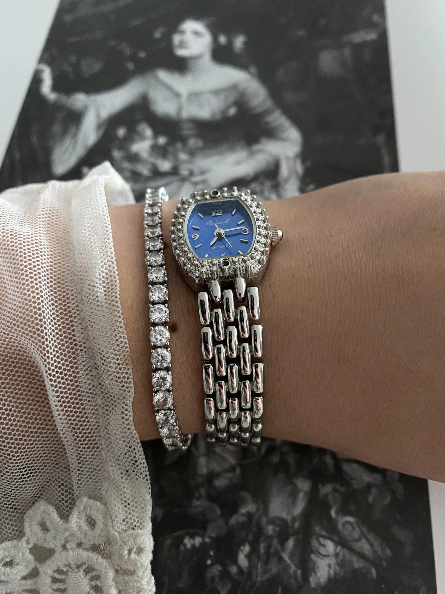Vintage Osirock Blue Dial Ladies Cocktail Watch