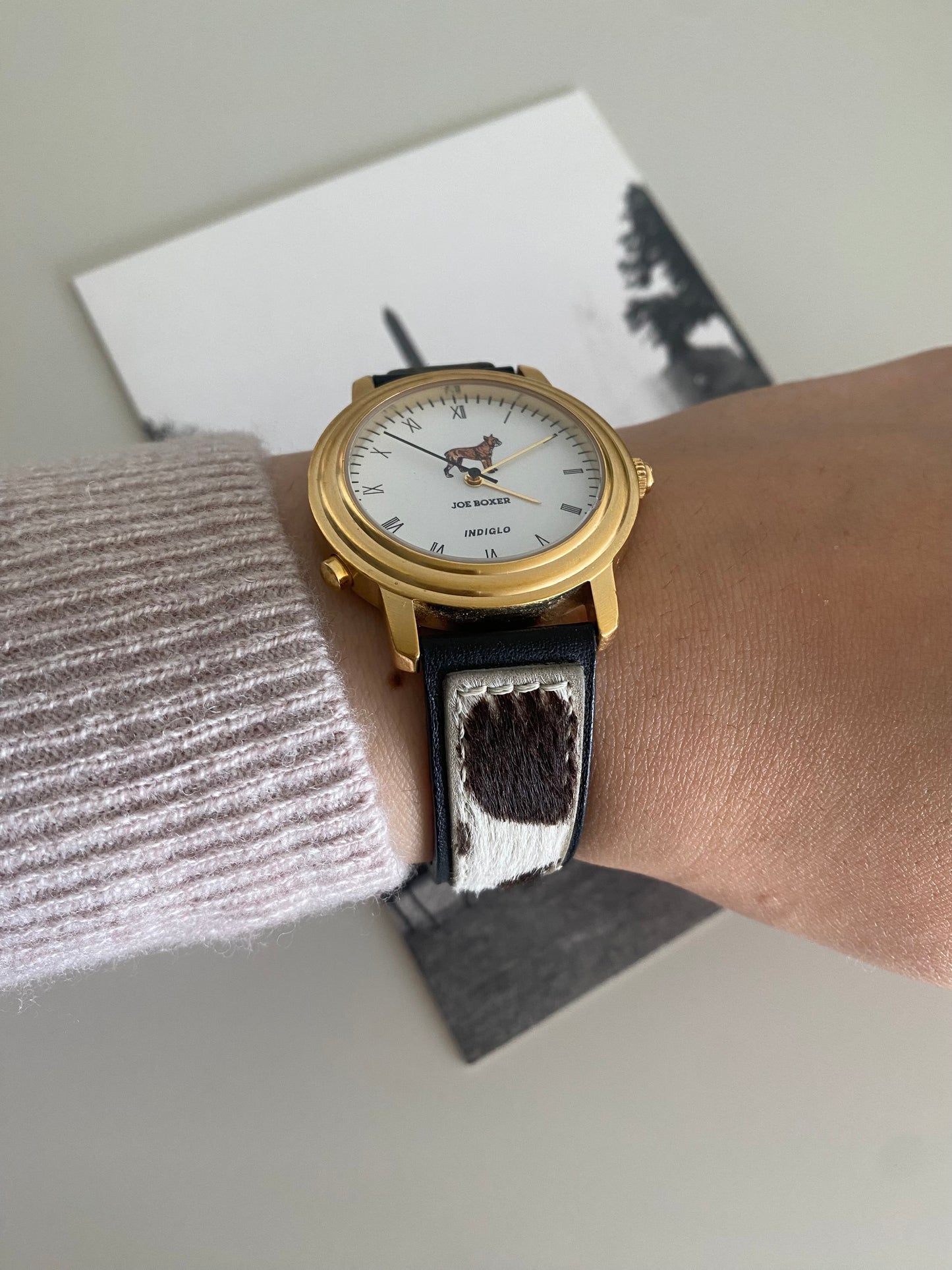 Rare 1995 Unisex Joe Boxer Cow hide Watch