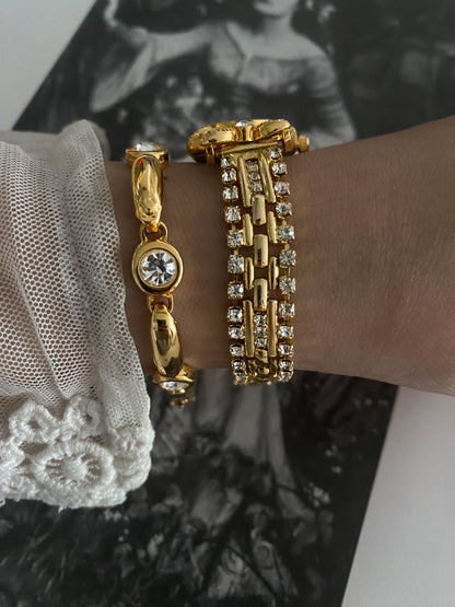 Unique Vintage Le Baron Gold Ladies Watch with Crystals