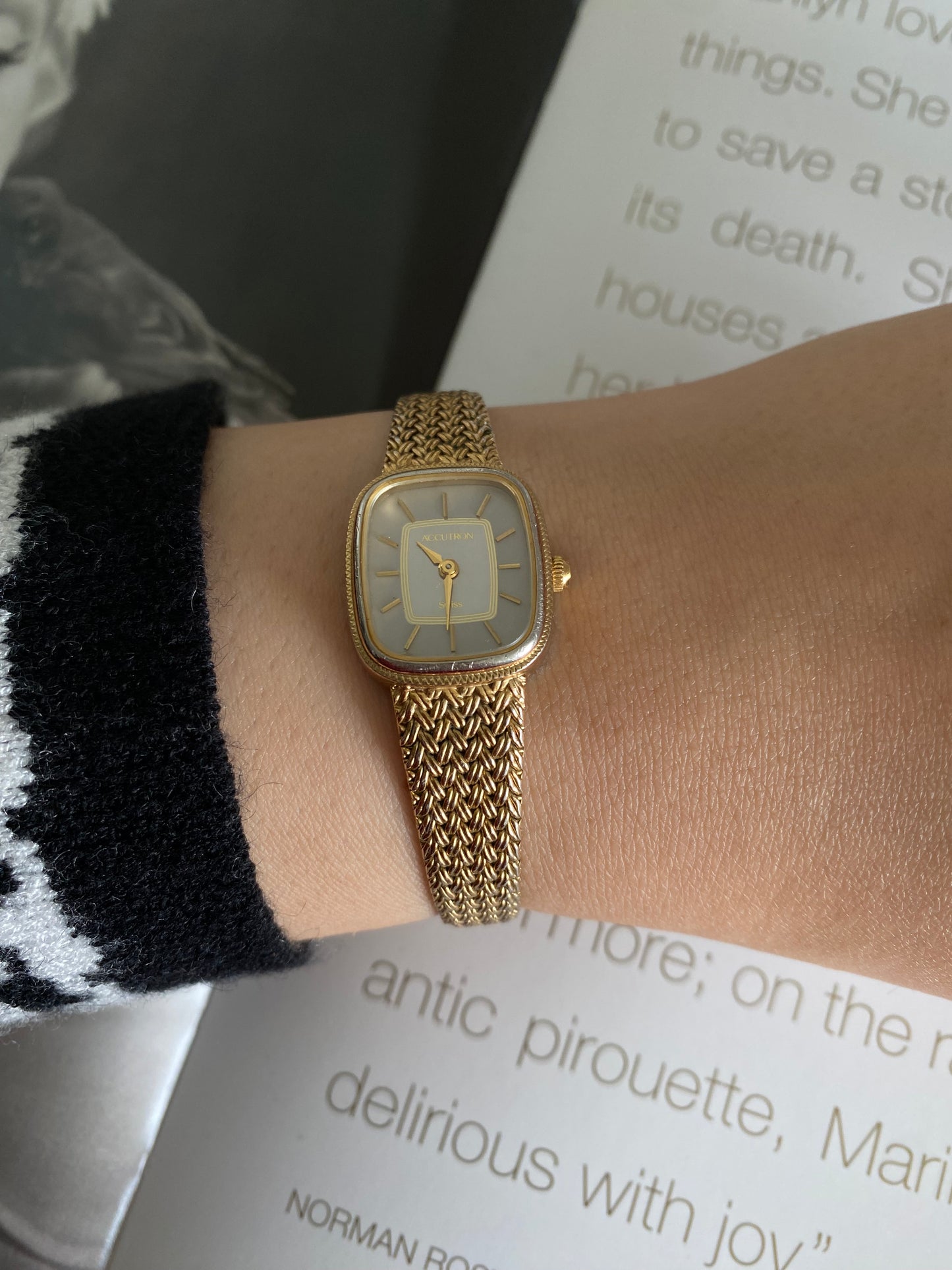 Vintage 1980s Accutron by Bulova Gold Tone Ladies Watch