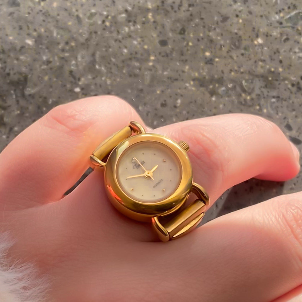 Gold tone Timex Ring Watch