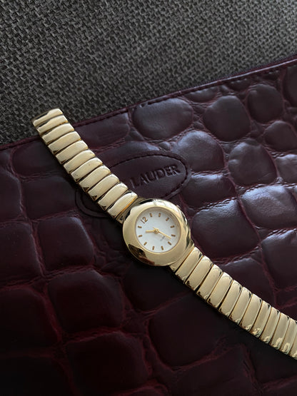 Y2K Vintage Gold-Tone Minimalist Ladies Watch