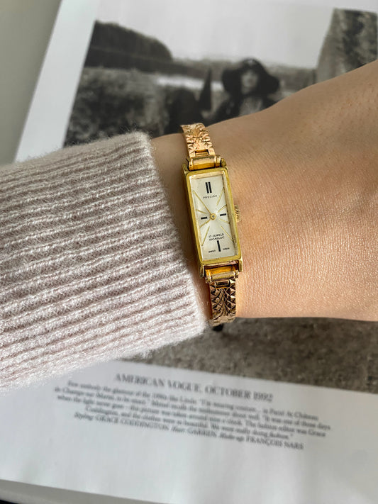 Vintage Gold Plated Dainty Precisa ladies Watch