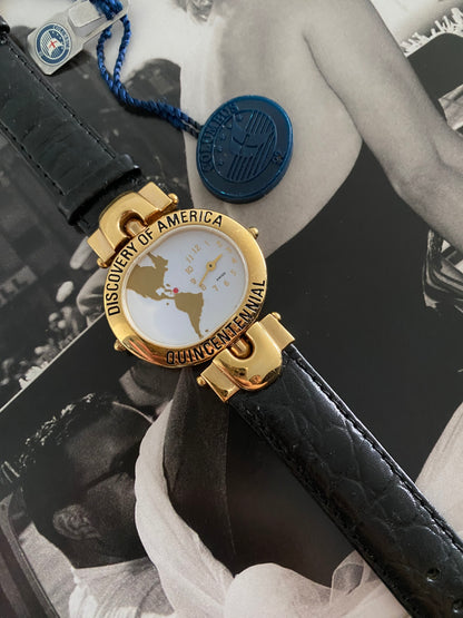 Christopher Columbus 500th Anniversary Dual Dial Flip Watch from 1992