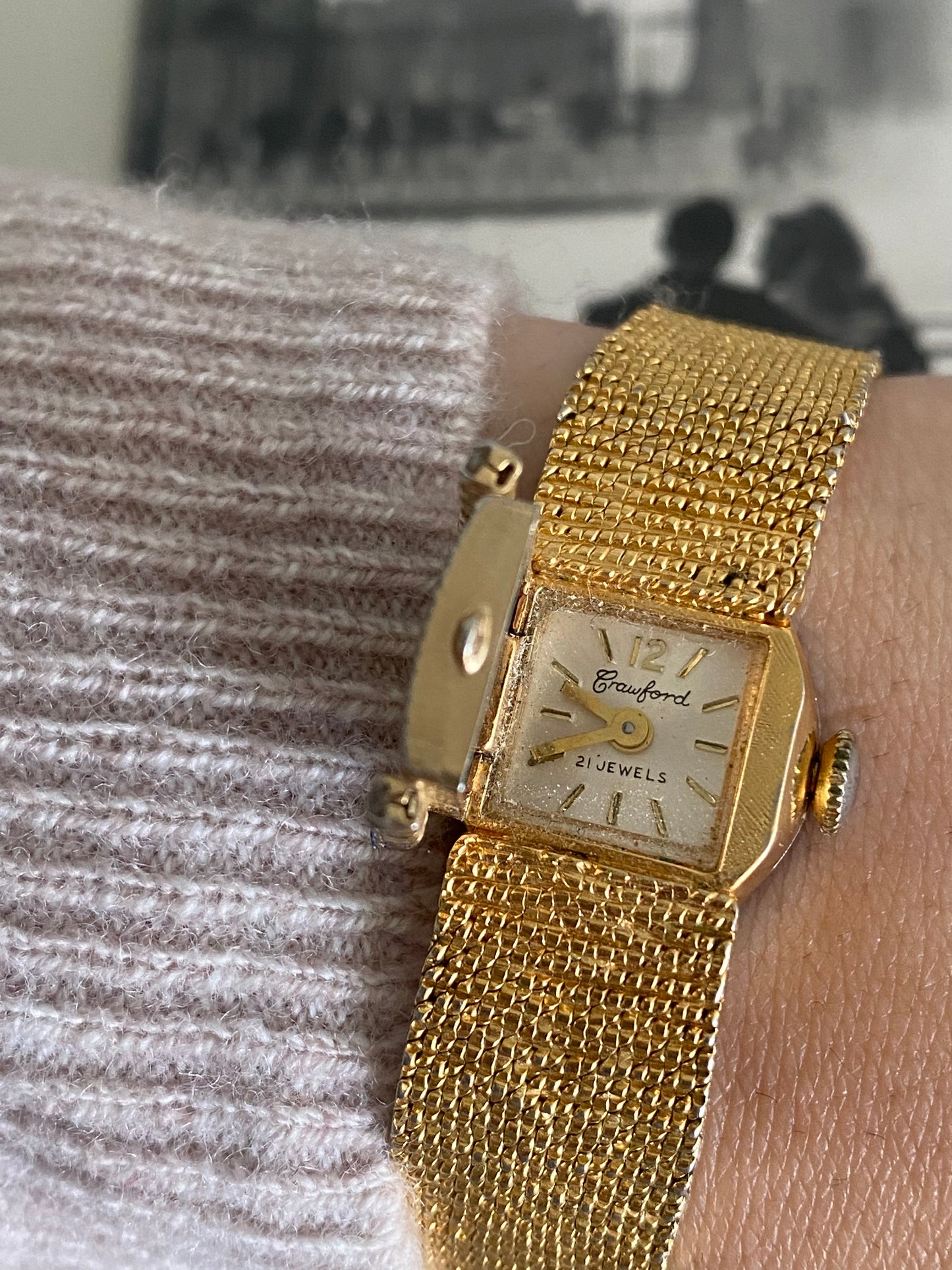 Vintage 1950s-60s Crawford Hidden Peek-a-boo Mechanical Ladies Watch