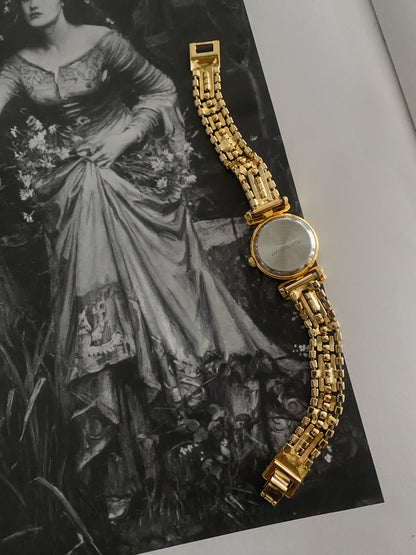 Unique Vintage Le Baron Gold Ladies Watch with Crystals