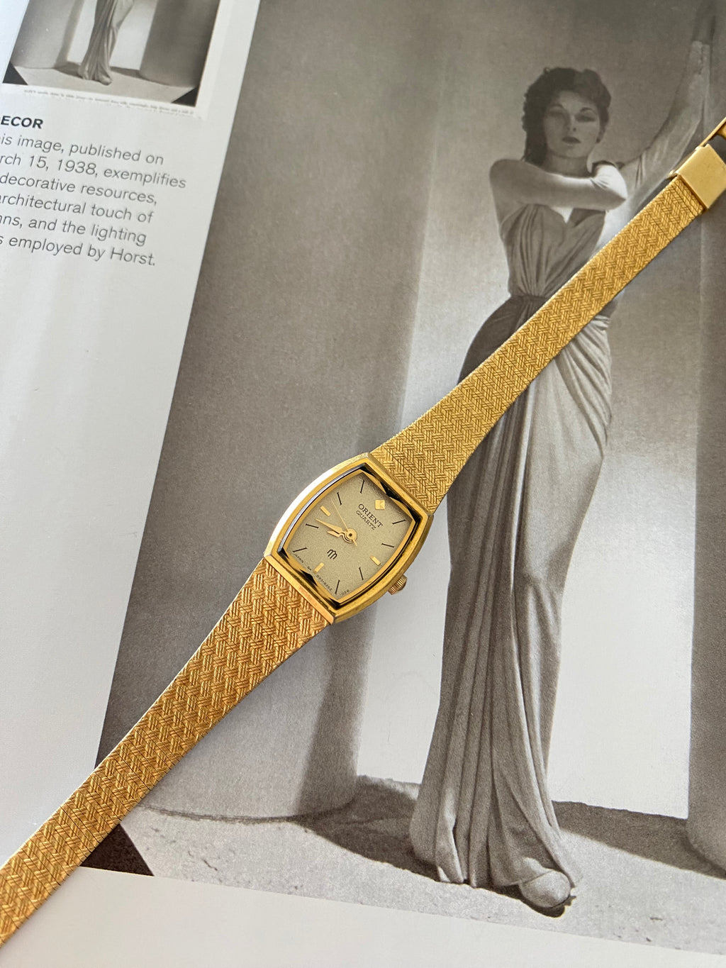 Vintage Gold Tone Orient Watch from the 1980s