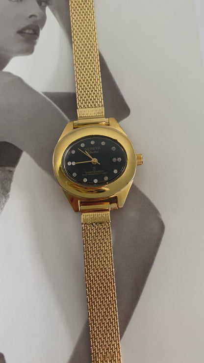 Vintage gold tone Geneva Electra Ladies Watch